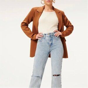 Good American Scuba Fitted Blazer in Burnt Caramel Size: 7